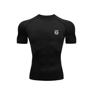 Short Sleeve Rash Guard Stretch Fabric Swim Shirt Beach Wear Short Sleeve Rash Guard Men Comfortable <b>Surf</b> Swim Shirt - Product Image 3