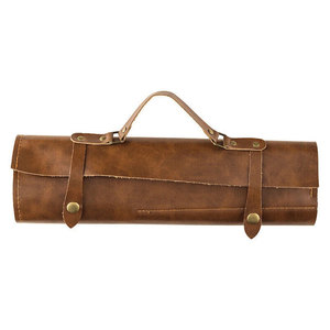 Bolsa enrollable para cuchillos de cuero personalizada Maysara Impex con asa, estuche enrollable para guardar cuchillos de chef para 8 cuchillos, hecha de cuero de grano completo. - Product Image 1