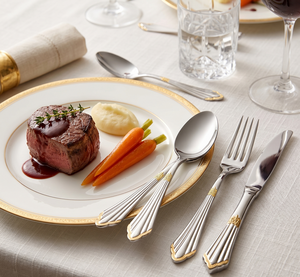 Gold Plated Cutlery <b>Set</b> Spoon Fork Knife Minimalist Design Dishwasher Safe <b>Dinnerware</b> <b>Set</b> for Home and Wedding - Product Image 6