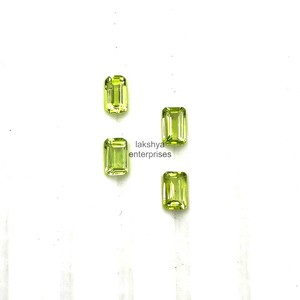Peridoto natural de corte octogonal de 4 mm y 6 mm, piedras preciosas sueltas calibradas y facetadas para la fabricación de joyas, suministro al por mayor. - Product Image 2