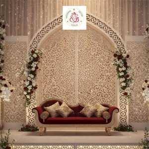 Arche de mariage florale de luxe, panneaux décoratifs pour scène, pour événements indiens, salles de réception et cérémonies - Product Image 1