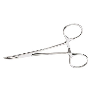 Pince de maintien, courbée, longueur 130 mm, en acier inoxydable denté, pince de maintien de précision pour laboratoire dentaire - Product Image 1