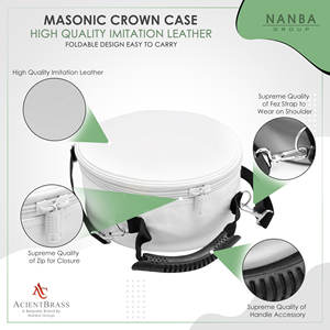 Freemason Masonic Fez Cap Case Premium Imitation Leather Zipper Closure Customizable Portable <b>Hat</b> Storage Display <b>Box</b> - Product Image 5