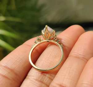 แหวนหมั้นเพชรเพาะเลี้ยง 1 กะรัต ทองคำแท้ 14k 18k สำหรับผู้หญิง แหวนแต่งงาน สี E F ความสะอาด VVS VS ยี่ห้อ Avira Jewels ปราศจากนิกเกิล - Product Image 2