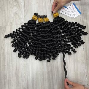 Extensiones de Cabello Humano Rizado al Vapor, Colores Negro y Marrón, Alta Calidad, Mejor Precio de Fábrica - Product Image 5