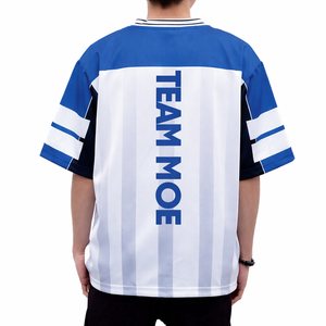 เสื้อฟุตบอลอเมริกันลายทางผ้าตาข่ายสำหรับผู้ชายสุดเทรนดี้ ชุดทีมแบบกำหนดเอง เสื้อซ้อมระบายอากาศดี ผู้ผลิตเสื้อแบบขายส่งพร้อมรับผลิตแบรนด์ส่วนตัว - Product Image 4