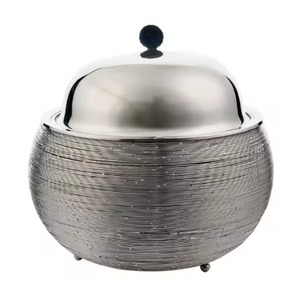 Chaffing Dish Matte Black Triangular Cutout Base Food Warmer Flat Lid Home Hotel Wedding Table <b>Top</b> Serving Chaffing Dish - Product Image 5
