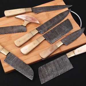 Juego de cuchillos de chef de alta calidad de 6 piezas, hojas de acero de Damasco de 67 capas, filo serrado, cuchillos para diestros, cuchillos de chef profesionales - Product Image 3