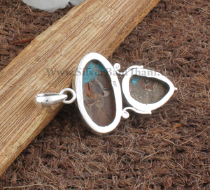 Colgante de Turquesa Natural al por Mayor, Plata de Ley 925, Gema Rosa, Amuleto de Corazón, Fabricante de Joyería, Precio al por Mayor, Directo de Fábrica - Product Image 4