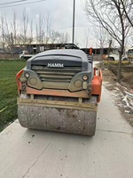 Rouleau compacteur vibrant à double roue en acier HAMM HD14VV d'occasion, rouleau tandem d'occasion, mini-rouleau compacteur routier Hamm de 5 tonnes