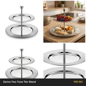 Handmade SS304 Two Tone Steel Zarina 28 cm Mirror Matte Buffet <b>Riser</b> Food Safe Cheese Tools for Home Decor Hotels Weddings - Product Image 5