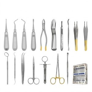 Juego de 18 Instrumentos Quirúrgicos Orales Veterinarios Básicos de Acero Inoxidable Reutilizables y Autoclavables Paco Industries PA-vet-1266546 - Product Image 1