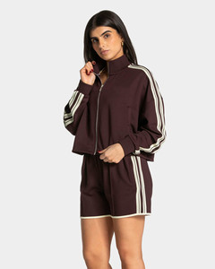 Chaqueta de Punto con Capucha y Cierre Frontal, Diseño Moderno con Logotipo Personalizado, Estilo Merlot, para Mujer, Ropa Deportiva, Streetwear - Product Image 3
