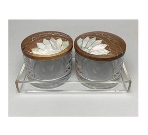 New Design <b>Mother</b> of Pearl Inlay Wooden Serving Tray with Acrylic <b>Box</b> 3-Piece Set EPCH Certified Quality Handicrafts - Product Image 1