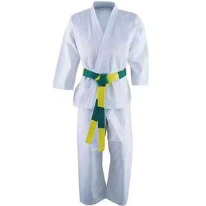 Uniforme de Karate Unisex para Adultos, Blanco, 100% Algodón, Transpirable, Estilo de Una Pieza, Corte Regular, Disponible en Stock - Product Image 2