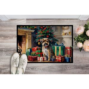 Cozy Christmas Border Terrier Doormat Non-Slip <b>Indoor</b> Outdoor Washable Low Pile Rug 24H X 36W Front <b>Door</b> <b>Mat</b> for Entryway - Product Image 2