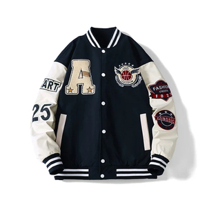 Trending Custom Men's Custom High Street Style Wool Blend Baseball Jacket With embroidery patch <b>work</b> for Winter Season - Product Image 1