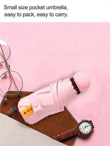 Portable Folded Ultralow-Light 5 Folding Sunblock Uv Mini <b>Pocket</b> Umbrella - Product Image 3