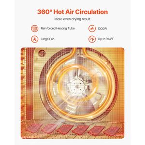 Essiccatore Elettrico per Alimenti da 1000W con 10 Vassoi in Acciaio Inossidabile, Temperatura Regolabile e Timer 24 Ore - Product Image 2