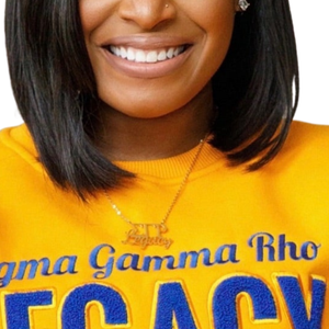 Sweat-shirt en chenille Sigma Gamma Rho Legacy pour femme, broderie or et bleu, mélange de coton, manches longues, coupe décontractée et élégante - Product Image 6