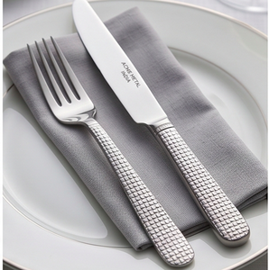 Gridlux Mirror Stainless Steel Flatware Set Diamond <b>Grid</b> Texture Design High Mirror Polish Rust Resistant For Wedding And Hotel - Product Image 3