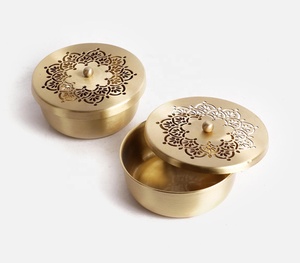 Laser Cut Handcrafted Brass <b>Nut</b> Boxes Set of 2 Manufacturer Wholesaler - Product Image 1