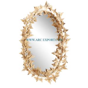 Vintage forma de mariposa chapado en oro diseño único nuevo aspecto forma ovalada interior Hogar y baño pared espejo de tocador suministros - Product Image 1
