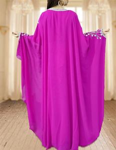 BEADED ABHAYA KAFTAN DRESSES Floral Embroidered <b>Chiffon</b> Straight Silhouette Floor-Length for Adults - Product Image 2