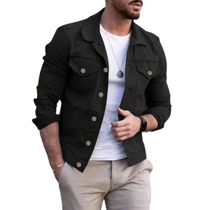 Streetwear vintage pour hommes, vêtements d'extérieur, vestes décontractées en denim délavé avec fermeture éclair, col rabattu, manteaux en jean surdimensionnés pour le printemps et l'automne - Product Image 2