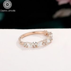 Charm Jewells Rose Gold Plated <b>Silver</b> Moissanite Cushion Cut Prong Setting IGI Certified 3 GM Women's Romantic Engagement <b>Ring</b> - Product Image 1