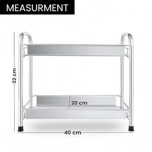 Étagère à épices moderne à 2 niveaux en métal pour comptoir de cuisine - Product Image 2