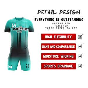 Ensemble d'uniformes de football d'élite, maillot et short de football personnalisés, imprimés, grande taille, respirants, UPF 50, tenue professionnelle pour équipes de club, 100% coton - Product Image 3