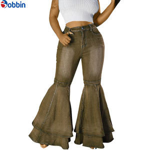 Vaqueros casuales de mujer, transpirables, de moda urbana, nuevos, de primavera, de cintura alta, acampanados, de pierna ancha - Product Image 3