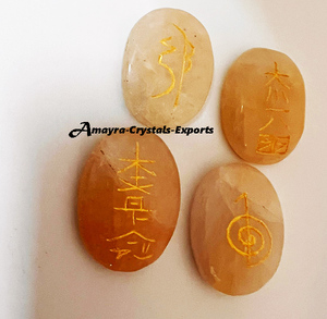 Gemstone Blood Stone Engraved Reiki <b>Set</b> Handmade Stone Healing Wholesale Buy Online Amayra <b>Crystals</b> Exports India Waterproof - Product Image 6