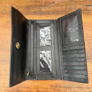 2025 New Checkered Board Design Hand Tooled Leather Women's Long <b>Wallet</b> for Women's Genuine Cowhide Leather <b>Card</b> <b>Holders</b> Clutch - Product Image 6