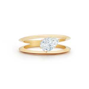 Bague de fiançailles solitaire minimaliste en or massif 14K 18K avec diamant de laboratoire ovale de 3 carats à bord taillé, vente en gros B2B directe usine - Product Image 5