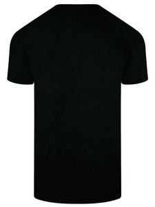 เสื้อยืดคอกลมแขนสั้นสีดำสำหรับผู้ชาย พิมพ์ลายหัวใจสีกาแฟ ทรงปกติ ผ้าถักเนื้อเจอร์ซีย์คอตตอนลำลอง - Product Image 3