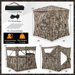 Abri de chasse détachable 5-en-1 pour 2-3 personnes avec fenêtre de toit – Accessoires de chasse haut de gamme - Product Image 3
