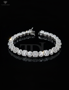 Hip Hop Diamond <b>Bracelet</b> Luxury Custom Alternate Collet Design 10K 14K Gold Iced Out Elegant Designer Statement Fine Jewelry - Product Image 2