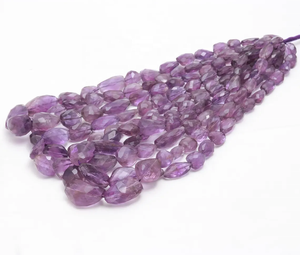 Cuentas con forma de pepita de amatista Africana natural 10x12-13x19 MM 16 pulgadas Cuentas de amatista con forma elegante - Product Image 5
