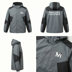 Veste à capuche unisexe imperméable et résistante au vent, coupe ajustée, style streetwear, marque privée - Product Image 6