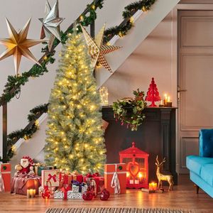 Pre-Lit Blue Slim Artificial Christmas <b>Tree</b> with 9 <b>Lighting</b> Modes - Product Image 5