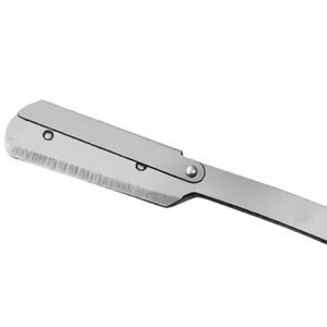 Rasoir de barbier à bord droit en acier inoxydable marron, rasoir pliant avec 11 lames à double tranchant, kit d'outils de toilettage professionnel - Product Image 4