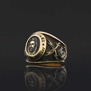 Anillo Islámico BOJ 08 con Caligrafía de Muhammad Resulullah y Mezquita, Anillo Musulmán, Regalo Religioso, Precio Bajo - Product Image 4