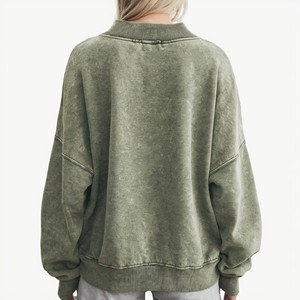 Sudadera y Hoodies con Logo Camuflaje Verde Mineral para Mujer, Jersey de Manga Larga Vintage con Apliques Bordados, Vendedor OEM/ODM - Product Image 2