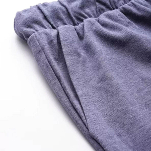 Ensemble assorti t-shirt côtelé en coton à manches courtes et short pour homme, haute qualité, décontracté, été, col ras du cou, logo personnalisé, OEM, vente en gros - Product Image 2