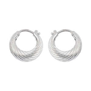 WOMEN 16MM HOOP <b>EARRINGS</b> BOHEMIAN 925 STERLING SILVER PLATED HANDCRAFTED JEWELRY GIFT FOR ANNIVERSARY SPECIAL OCCASIONS ELEGANT - Product Image 1