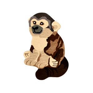 Alfombra Moderna de Lana Hecha a Mano con Diseño de Mono, Alfombra Grande con Silueta de Primate de la Selva - Product Image 6