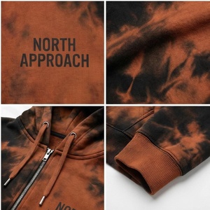 เสื้อฮู้ดมีซิปพิมพ์ลายไทไดสไตล์นอร์ธแอพเพิร์ช สำหรับผู้ชาย ผ้าเฟรนช์เทอร์รี่ มีกระเป๋า ทรงปกติ ใส่ได้ในฤดูใบไม้ร่วง - Product Image 4