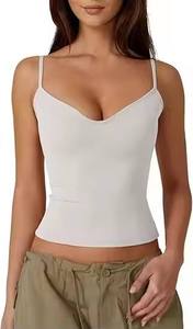 Women's Gym Yoga Crop Tank <b>Top</b> O-Neck Short Knitted Quick Dry Slim Fit 100% Organic Cotton Hip Hop Plus Size - Product Image 5